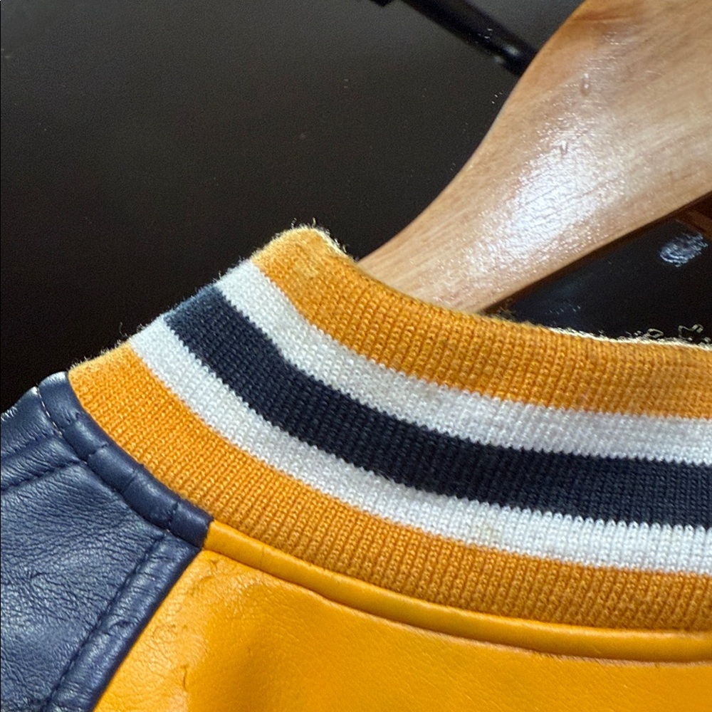 Vintage 90s Michigan Varsity Jacket by Steve and Barry’s Gold and Blue - Picture 11 of 11